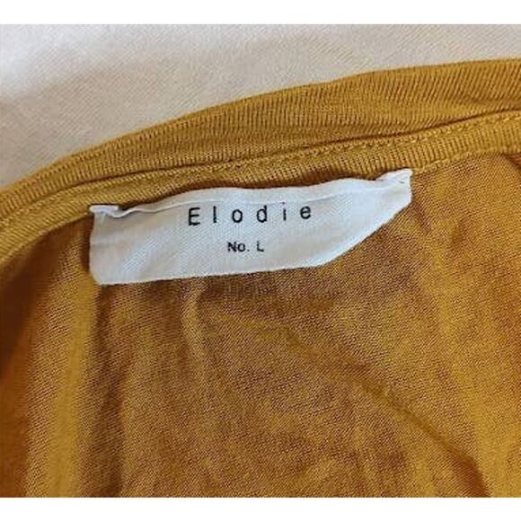 Elodie Golden Yellow Crew Neck Short Sleeve Tee Large - Picture 4 of 5
